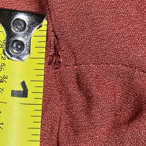 Free People Button Down Front Top Collar Flared Sleeves Rust Burnt Orange Size M - Picture 8 of 16